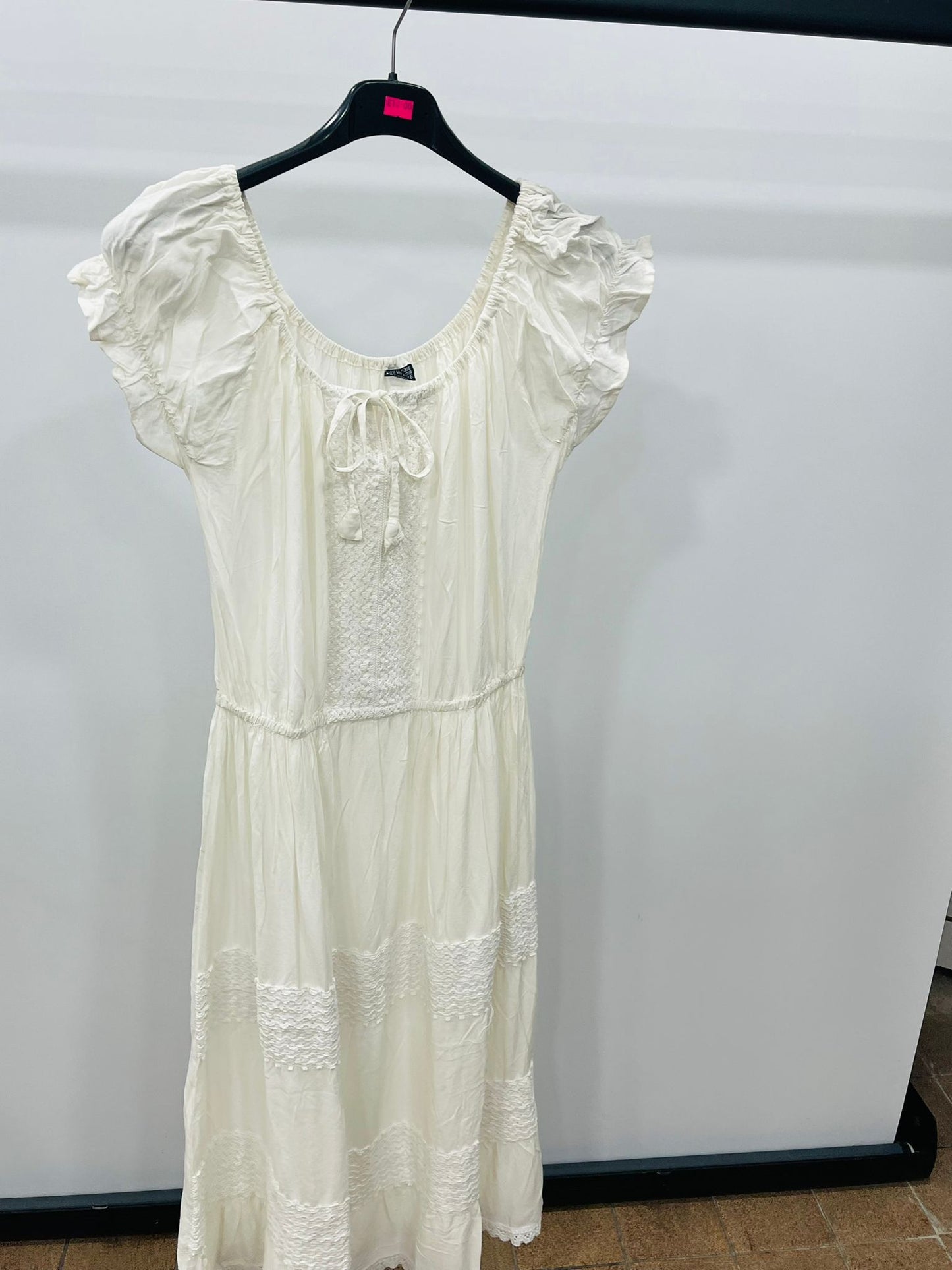 Casual Scoop Neck Smocked Waist Tiered Gown