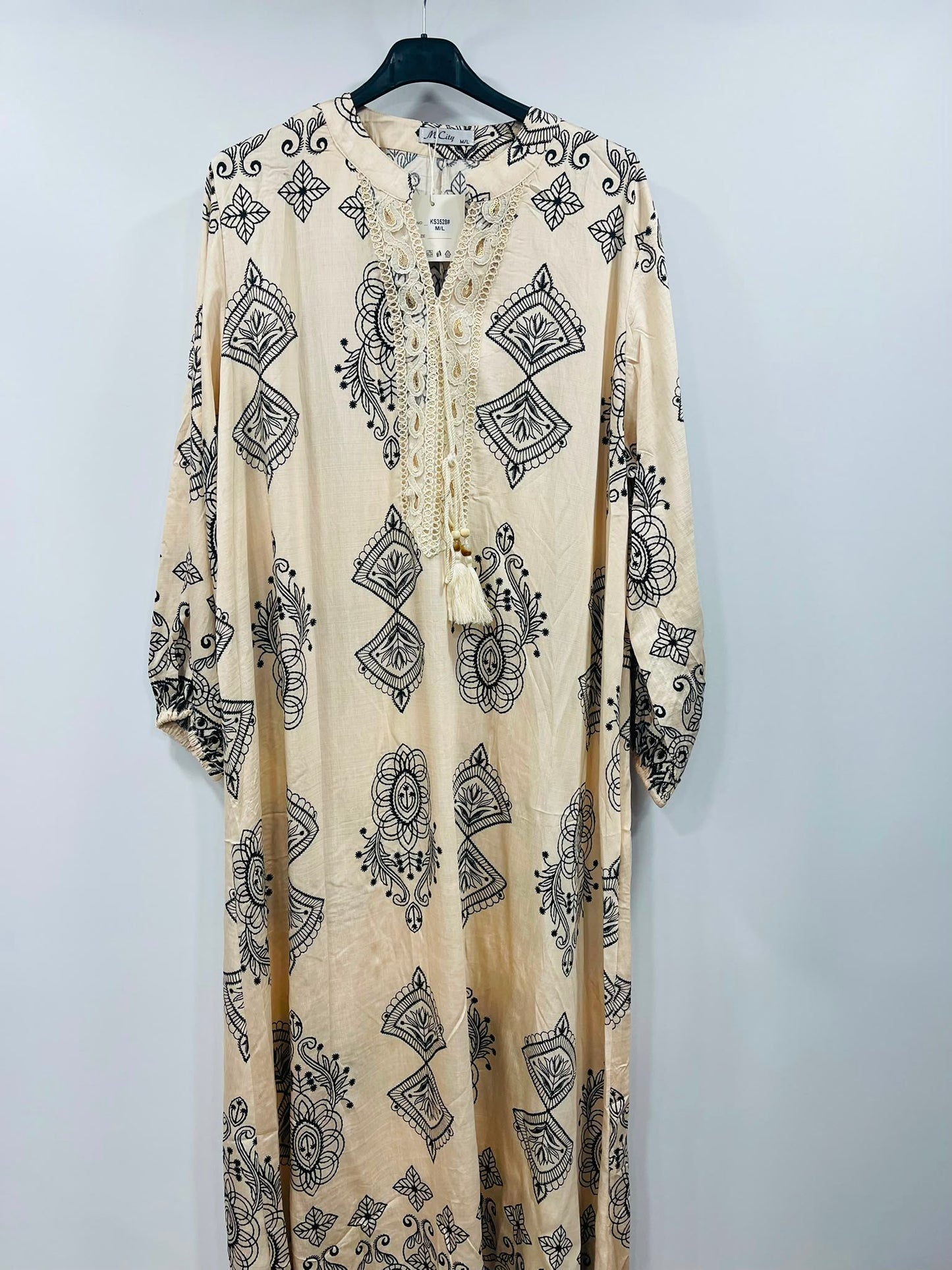 Women's Embroidered Printed Maxi Dress – Elegant Casual Wear