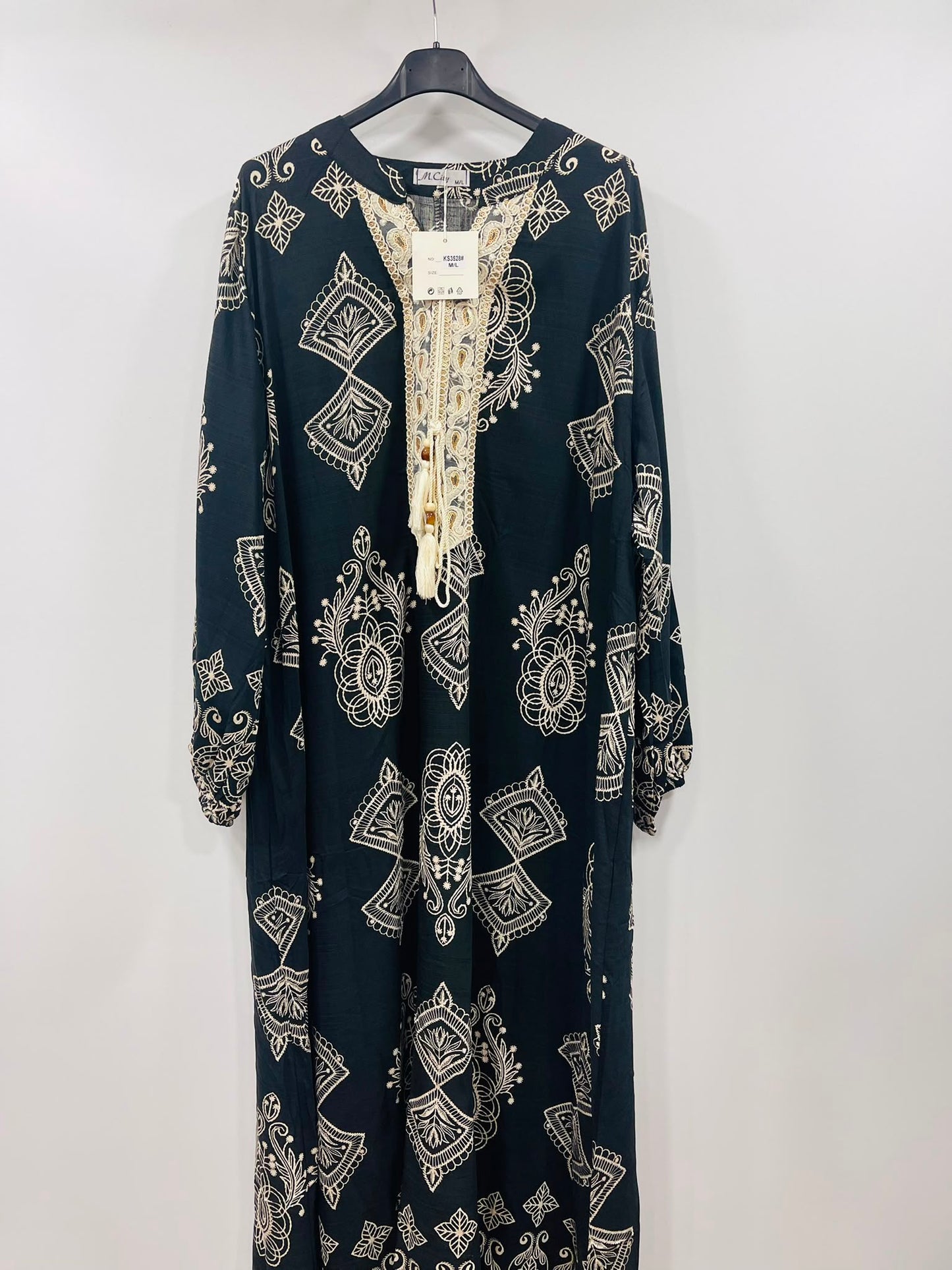 Women's Embroidered Printed Maxi Dress – Elegant Casual Wear