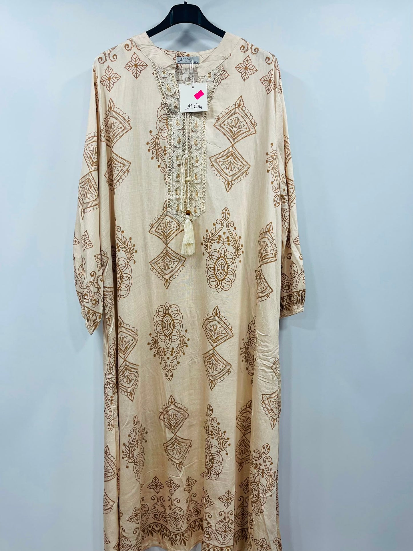 Women's Embroidered Printed Maxi Dress – Elegant Casual Wear