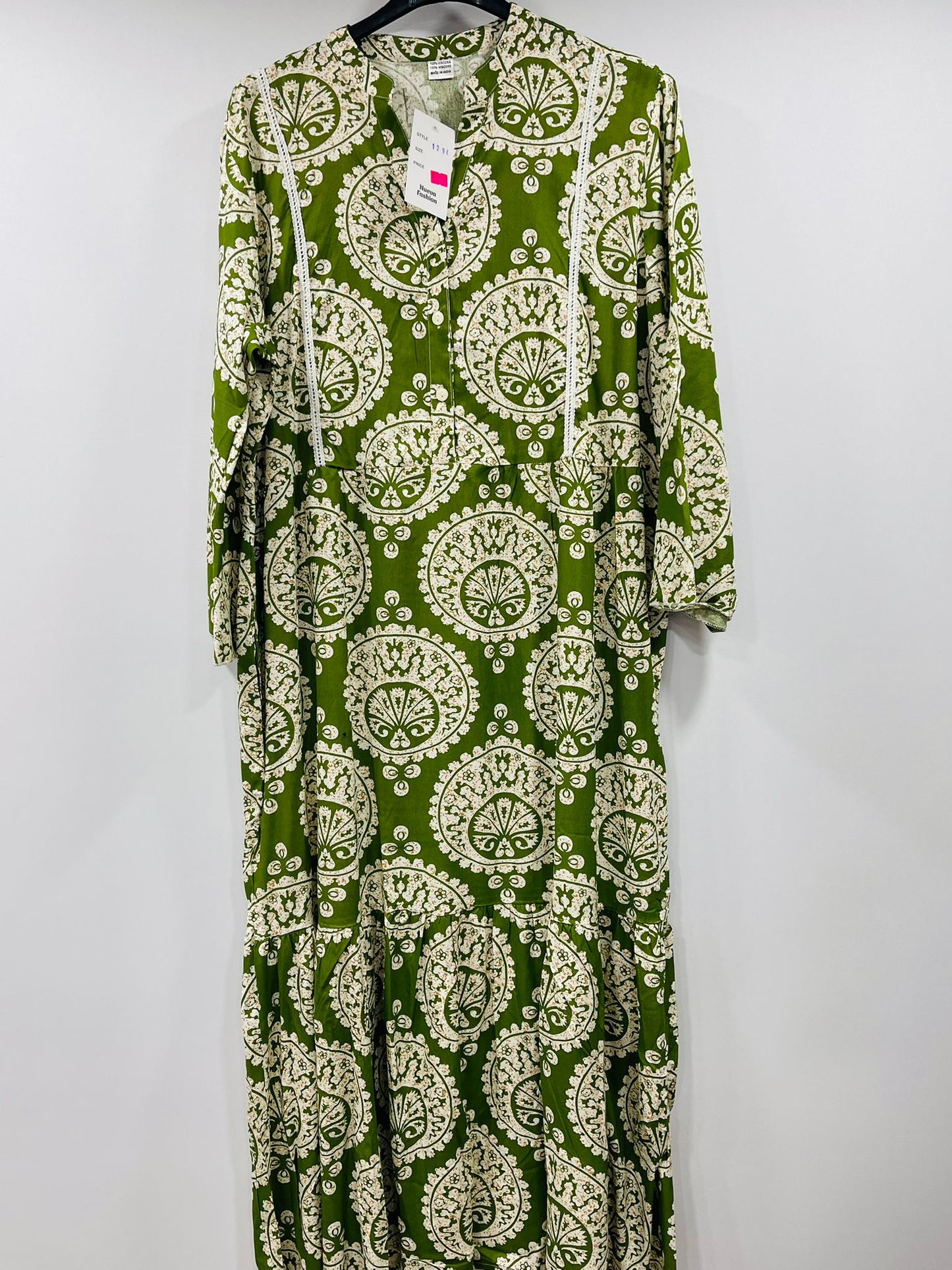 Casual Ethnic Printed Maxi Dresses with Button Details
