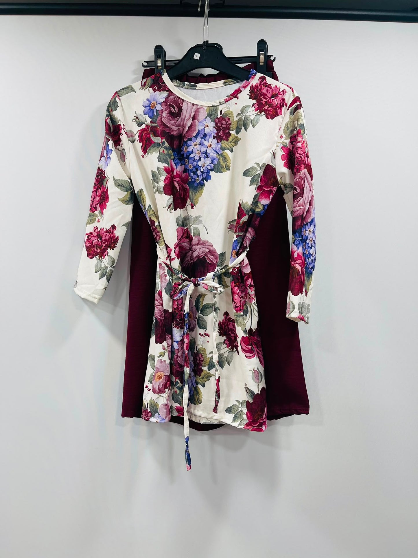 Casual Long Sleeve Blouse and Skirt Combo