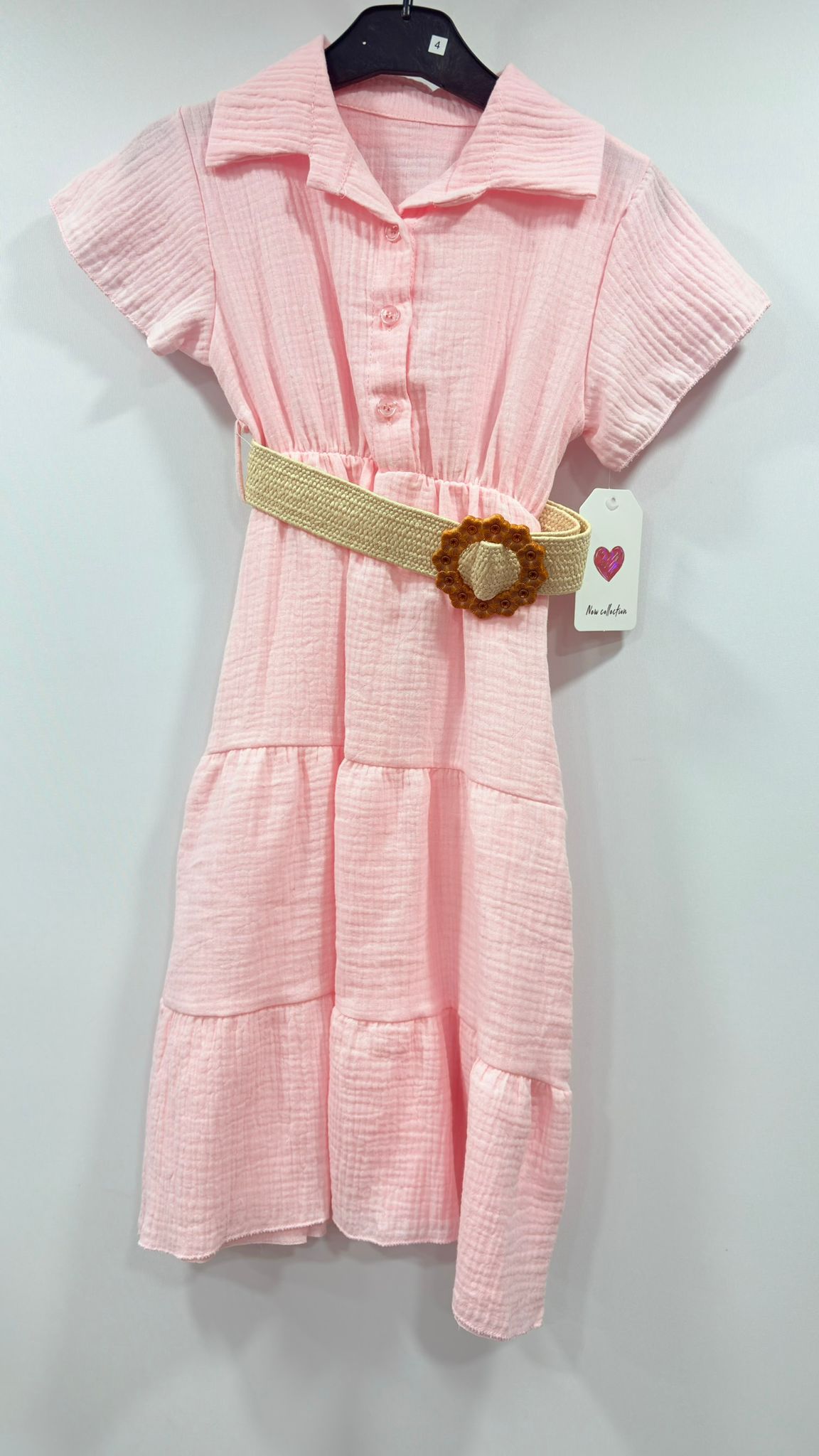 Girls Cotton Belted Shirt Dress – Classic Summer Dress