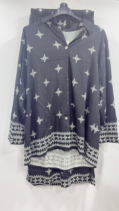 Ladies Cotton Printed 2-Piece Co-Ord Set