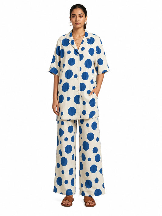 Women's Polka Dot Viscose Co-Ord Set | Casual Two-Piece Outfit