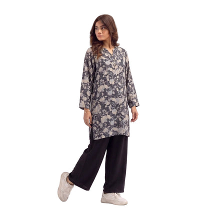 Ladies Printed Two Piece Co-Ord Set – Soft Polyester Tunic & Wide Leg Trouser
