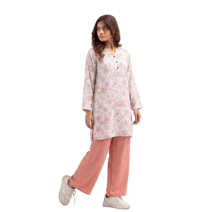 Ladies Printed Two Piece Co-Ord Set – Soft Polyester Tunic & Wide Leg Trouser