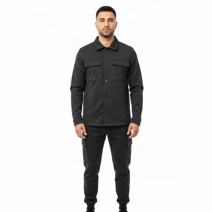 Men's Button-Up Utility Tracksuit | Casual Co-Ord Set