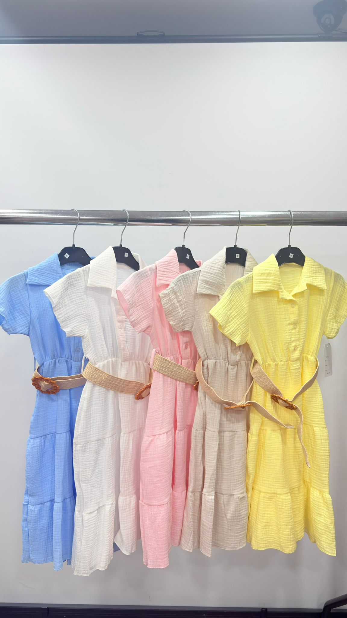 Girls Cotton Belted Shirt Dress – Classic Summer Dress