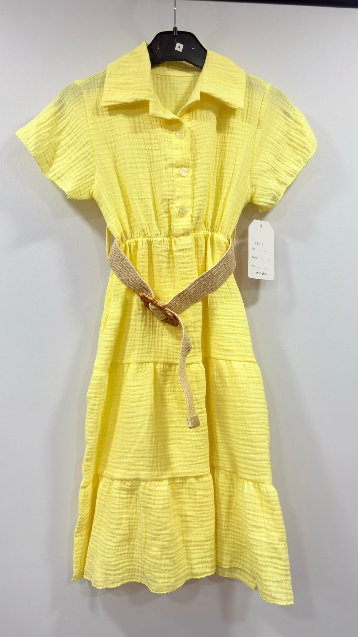 Girls Cotton Belted Shirt Dress – Classic Summer Dress