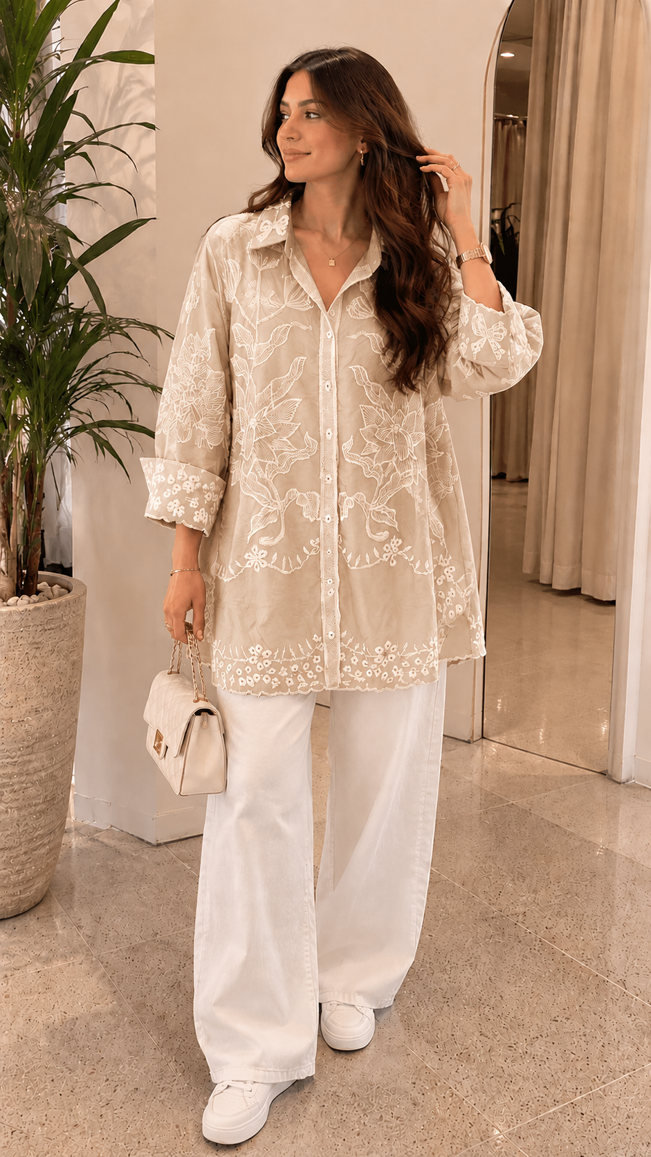 Elegant Oversized Shirt for Women – Casual Chic Tunic Top