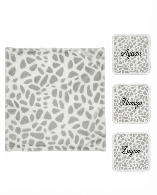 Personalised Baby Giraffe Print Blanket | Soft Fleece Baby Blanket