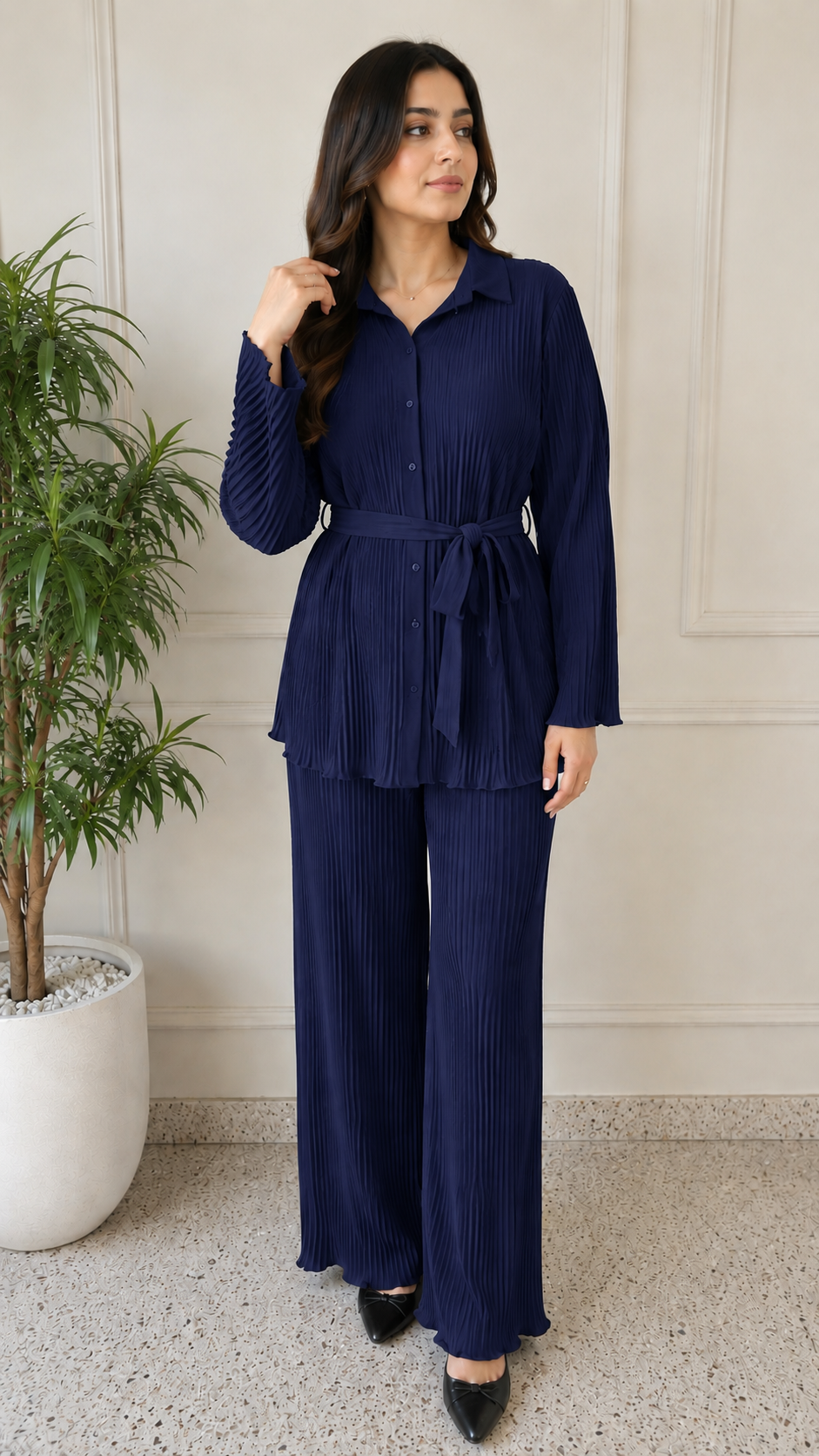 Elegant Pleated Co-Ord Set for Women | Stylish Modest Fashion Outfit