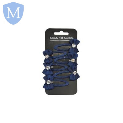 Plain Girls Diamante Bow Hair Clips (Hair Accessory) (POA) Mansuri