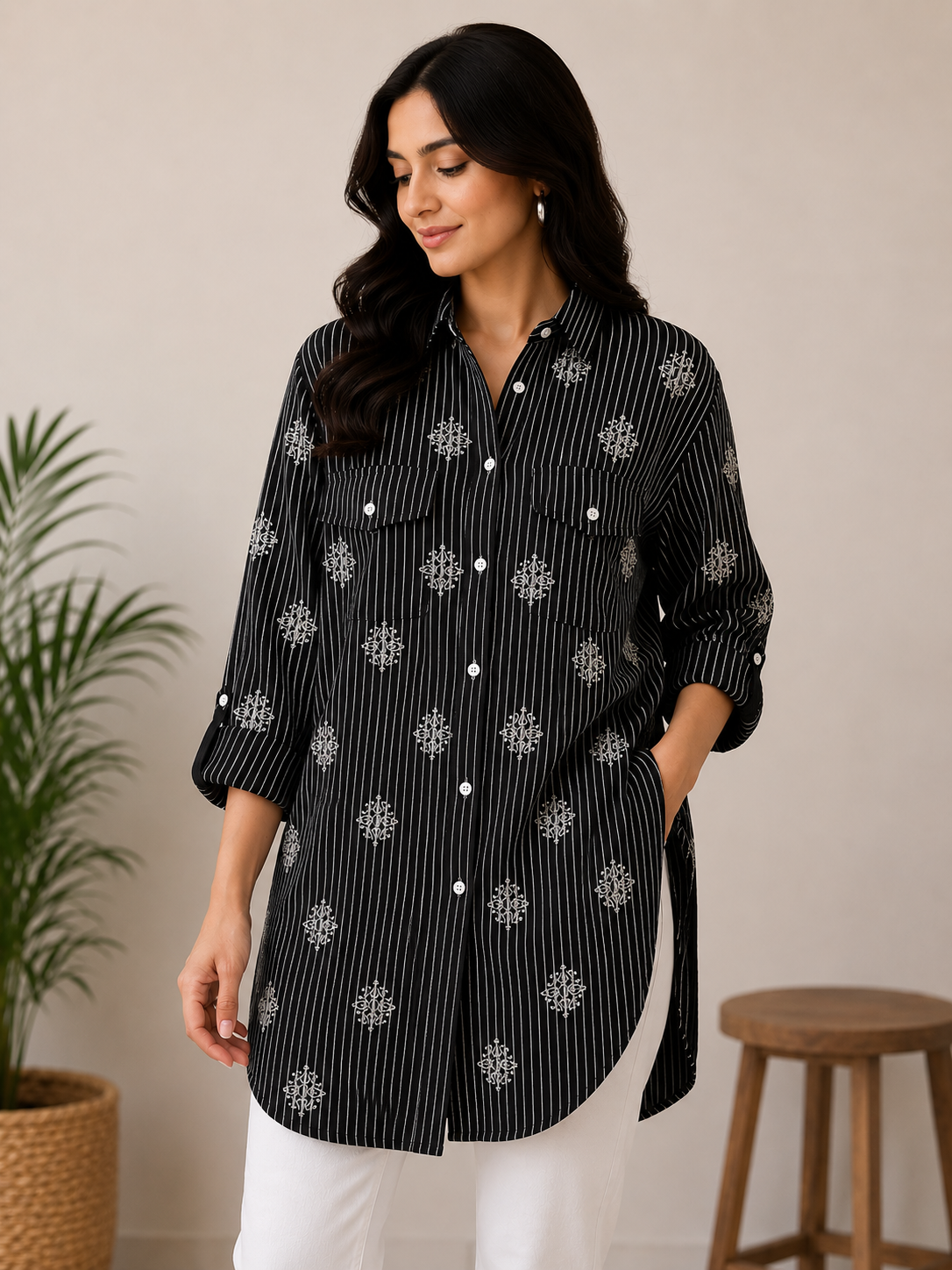 Modern Stripe Button-Down Shirt