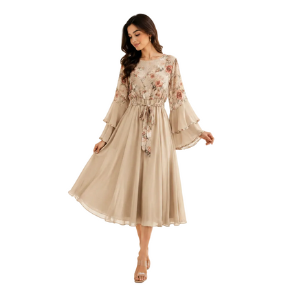 Women's Elegant Printed Short Dress | Casual Floral Summer Dress
