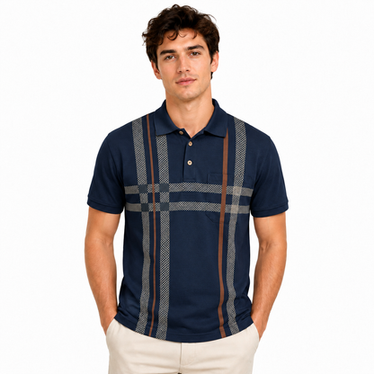 Classic Short-Sleeve Polo Shirt with Chest Pocket