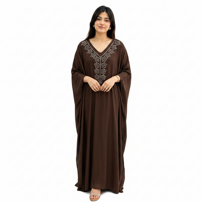 Elegant Embellished Kaftan Maxi Dress | Modest Kaftan Abaya