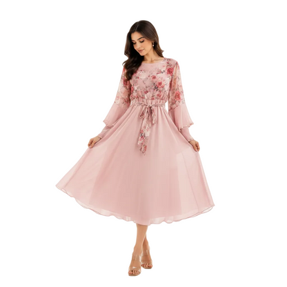 Women's Elegant Printed Short Dress | Casual Floral Summer Dress