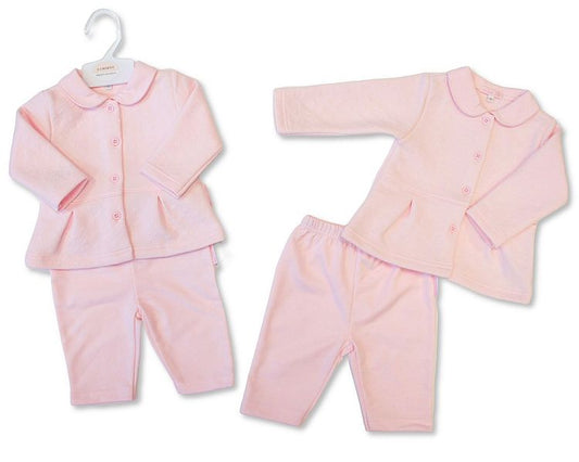 Baby Girls Heart Embossed 2 pcs Set (NB-9m) (PK6)  BIS-2020-2621