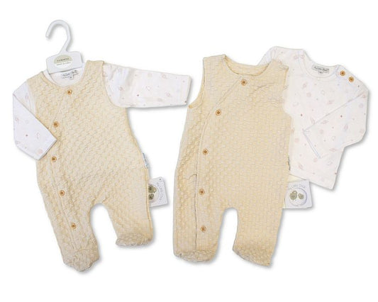 Baby Boys 2 pcs Jacquard Dungaree Set - Space  (NB-9m) (PK6)  BIS-2020-2649