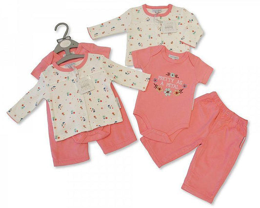 Baby Girls 3 pcs Set - Petal (Bis2026-1752) - Kidswholesale.co.uk