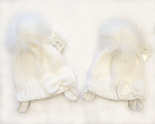 Baby Girls Pom-Pom Hat with Cotton Lining (0-18 Months) Bw-0503-0327w