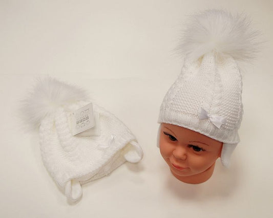 Baby Pom-Pom Hat with Cotton Lining (0-18 Months) Bw-0503-0456w