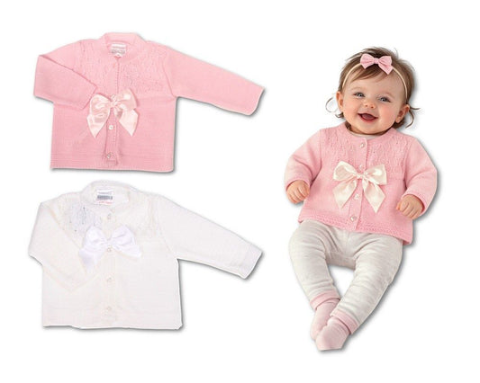 Knitted Baby Girls Cardigan with Bow (PK6) (9-24m) BW-10-1015_24