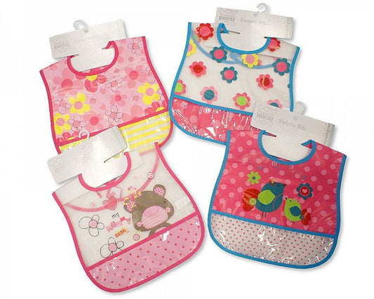 Small PEVA Bibs with Pocket - Girls (Bw 104-811 )