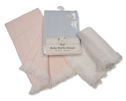 Baby Acrylic Waffle Shawl (120x120cm) BW-110-034