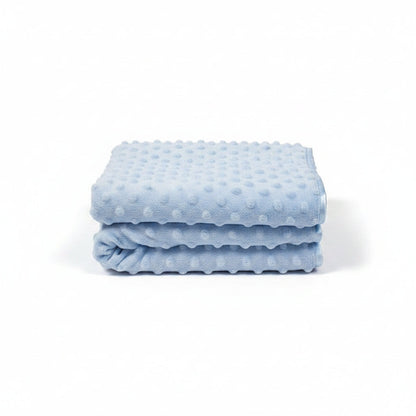 Personalized Baby Velour Bubble Wrap with Fleece Back and Satin Trim - Sky Blue - Bw 112-1036S