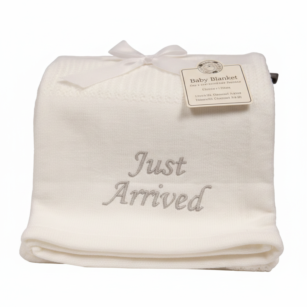 Personalized Baby Cellular Blanket with Embroidery