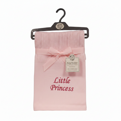 Personalized Baby Cellular Blanket with Embroidery