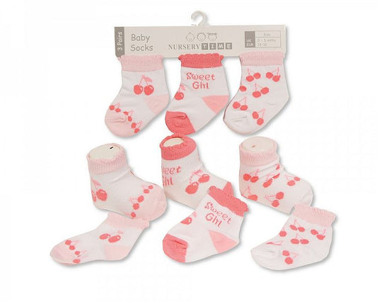 Baby Girls Socks 3-Pack - Sweet Girl (0-6 Months) (pk6) BW-61-2216