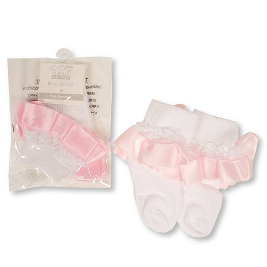 Baby Lace Socks - Pink (PK6) (0-18 Months) BW-61-2233P