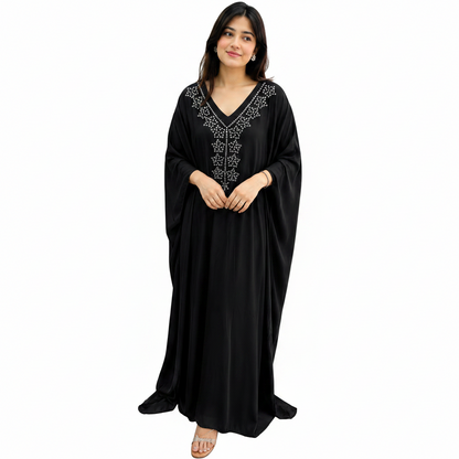 Elegant Embellished Kaftan Maxi Dress | Modest Kaftan Abaya