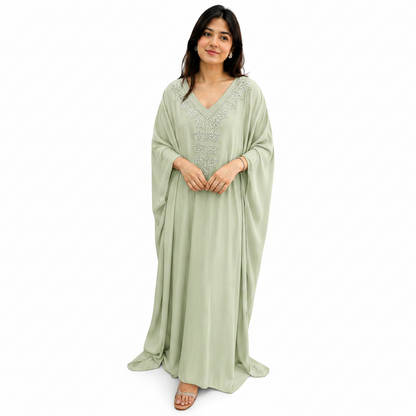 Elegant Embellished Kaftan Maxi Dress | Modest Kaftan Abaya