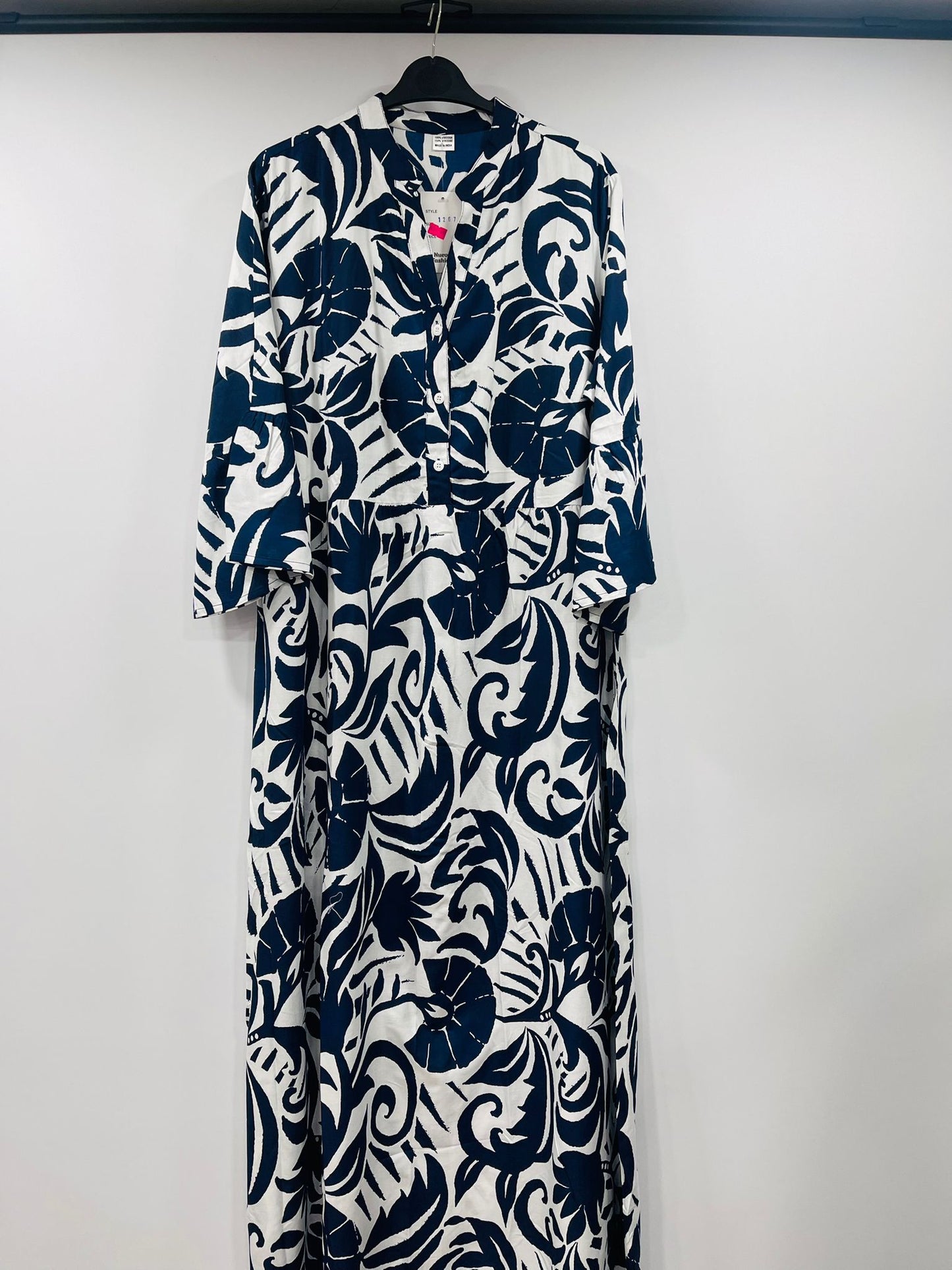 Casual Graphic Printed Maxi Dresses with Button Details - MANSURI FASHIONS