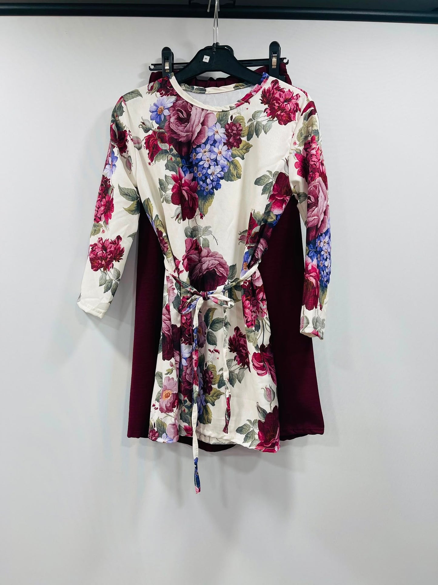 Casual Long Sleeve Blouse and Skirt Combo - MANSURI FASHIONS