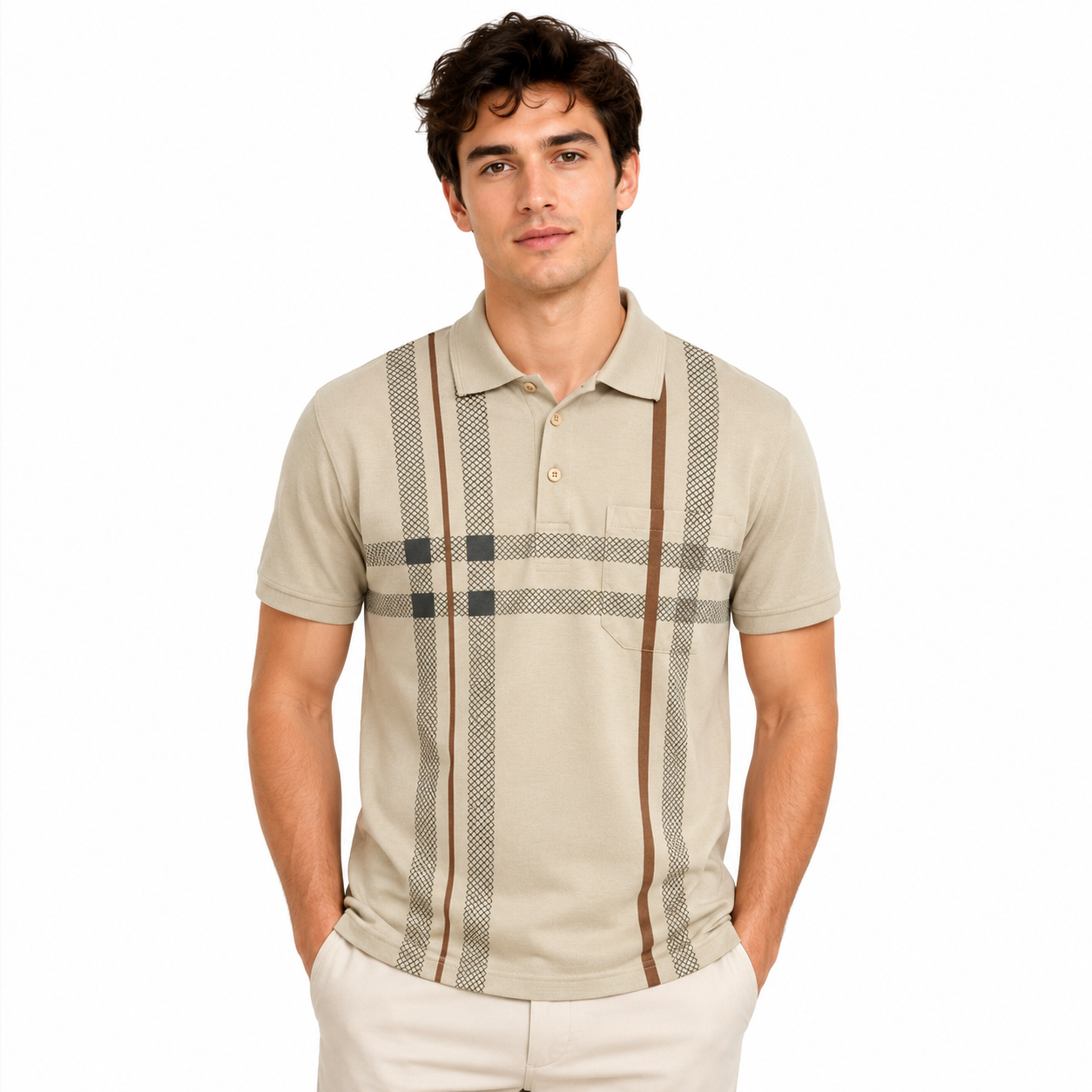 Classic Short-Sleeve Polo Shirt with Chest Pocket