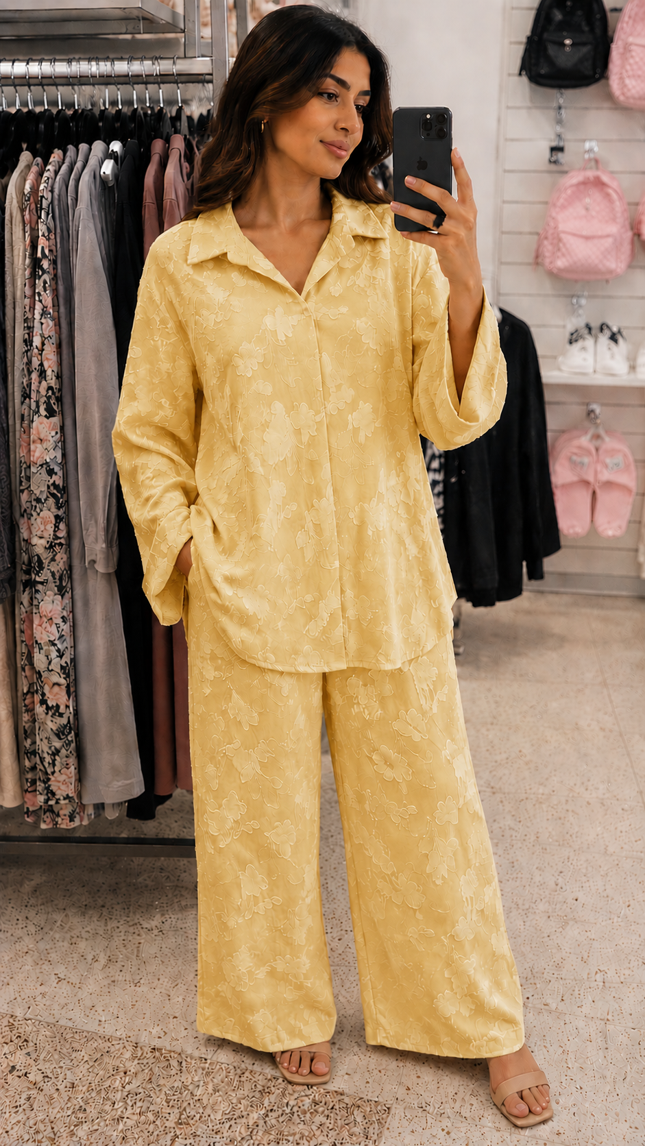 Luxe Floral Textured Lounge Co-Ord Set