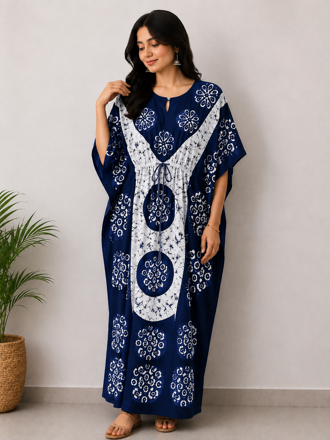 Elegant Batik Kaftan Dress for Women