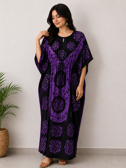 Elegant Batik Kaftan Dress for Women