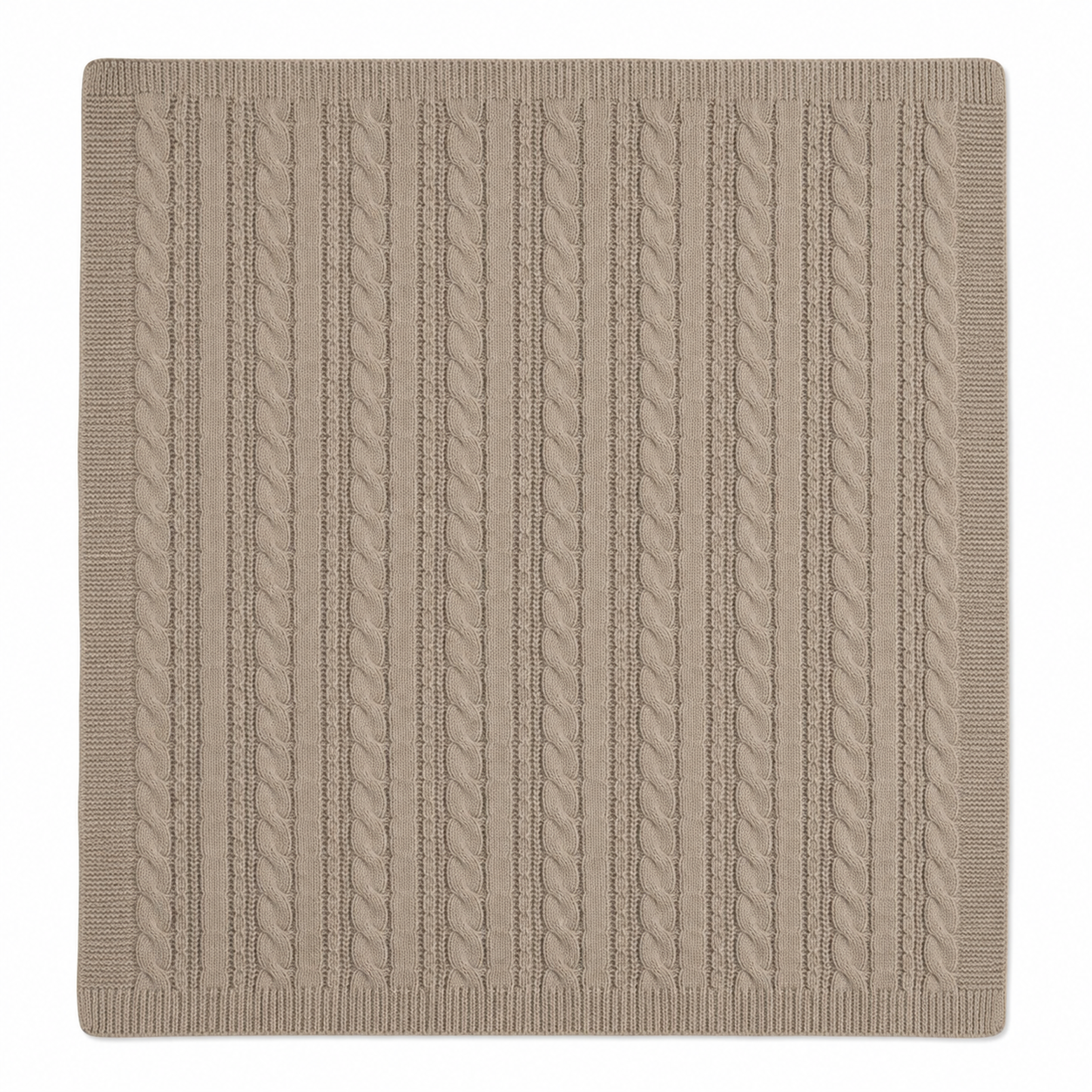 Personalized Cable Knit Wrap - Biscuit
