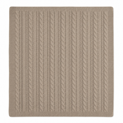 Personalized Cable Knit Wrap - Biscuit