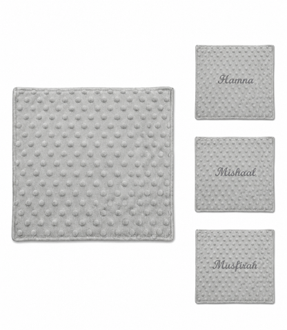 Personalized Baby Velour Bubble Wrap with Fleece Back and Satin Trim