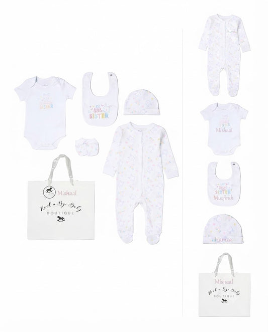 Personalised Baby Mesh Bag Gift Set - Best Little Sister