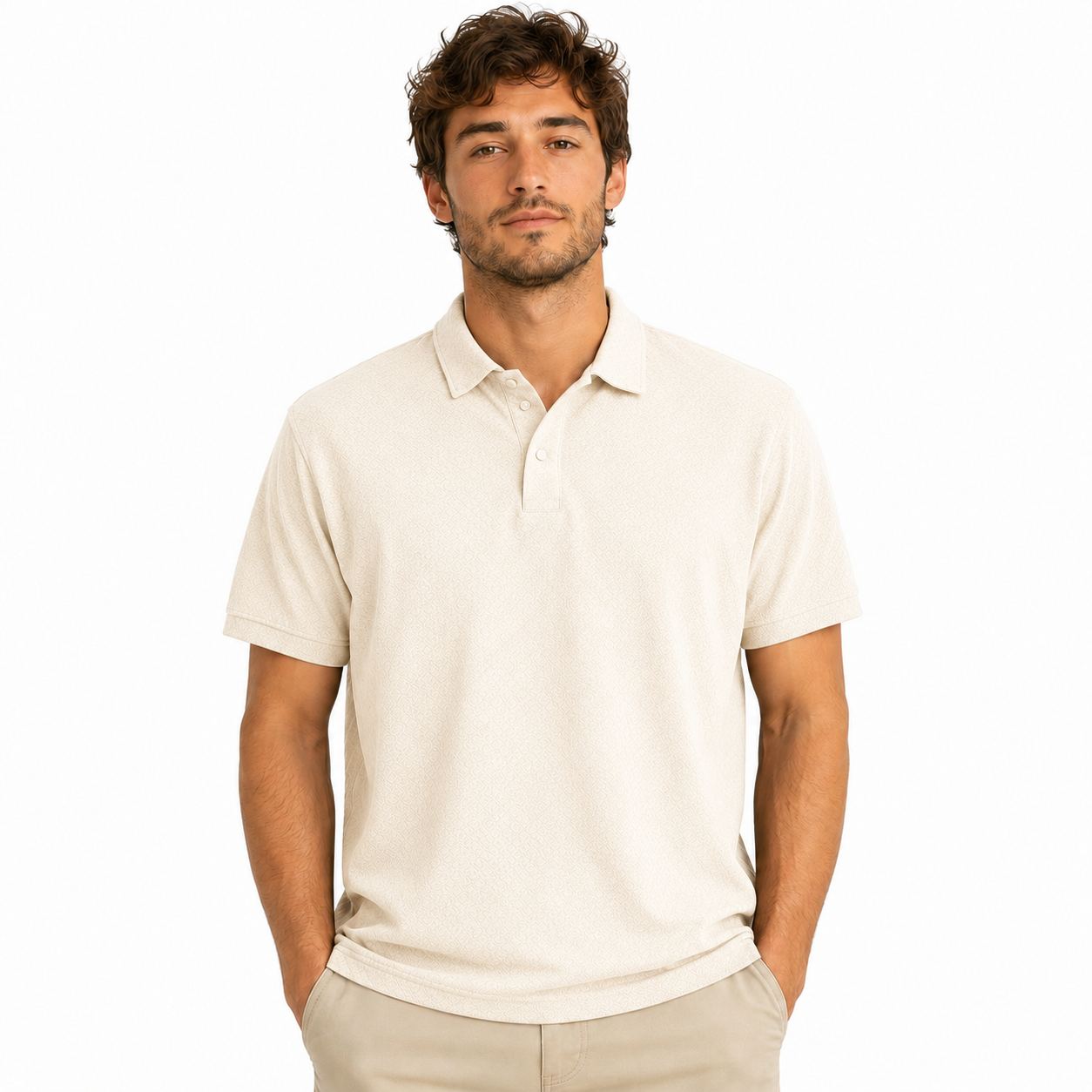 Premium Half-Sleeve Jacquard Polo Shirt