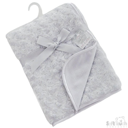 GREY ROSE MINKY BABY WRAP: FBP66-G - Kidswholesale.co.uk